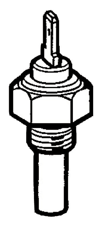 Temperaturføler til motorinstrument 6–24 V, 1/2–14 NPT, vand 70–120 °C, med alarm