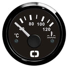 Vandtemperaturmåler 40–120 °C med sort skive og sort frontring
