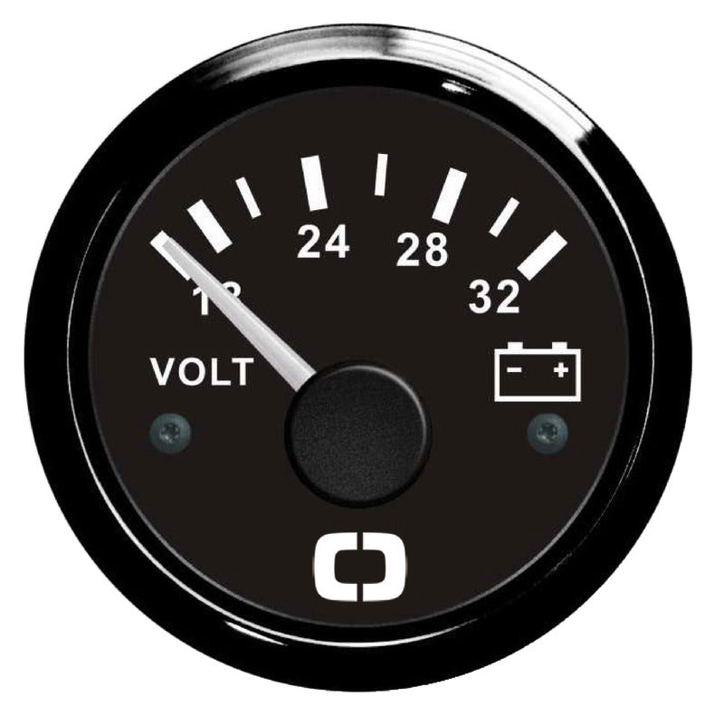 Voltmeter 24 V sort til båd og autocamper