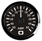 Analogt amperemeter med shunt ±50 A, sort skive/sort ramme