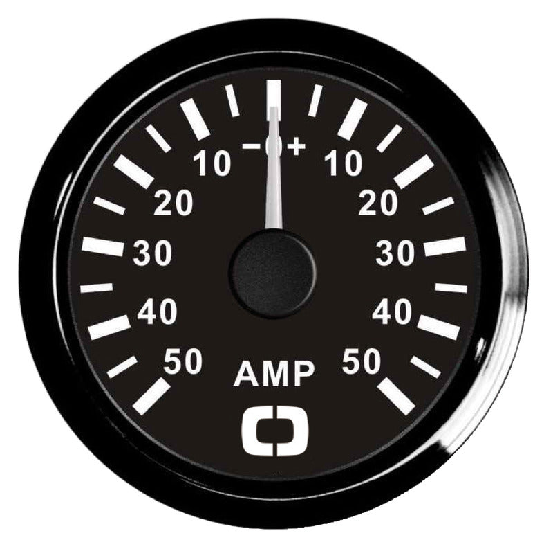 Amperemeter med shunt ±50 A 8/32 V sort
