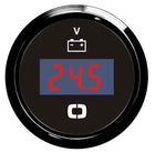 Digitalt voltmeter 8–32 V, sort skive/sort ramme, 12/24 V