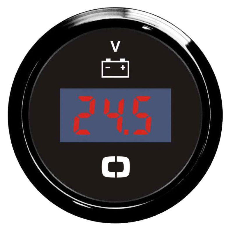 Digitalt voltmeter 8/32 V sort til båd og autocamper