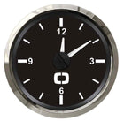 Kvartsur til instrumentpanel 12/24 V DC, sort urskive/blankpoleret ramme