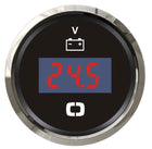 Digitalt voltmeter 8–32 V med sort skive og blank ramme