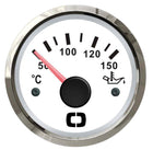 Olietemperaturmåler 50–150 °C – hvid skive/blank instrumentkrans