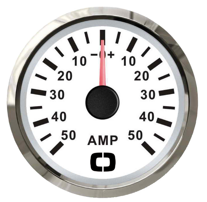Amperemeter med shunt ±50 A hvid blank