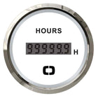 Digital timetæller hvid Ø57 mm med højglans bezel 12/24 V