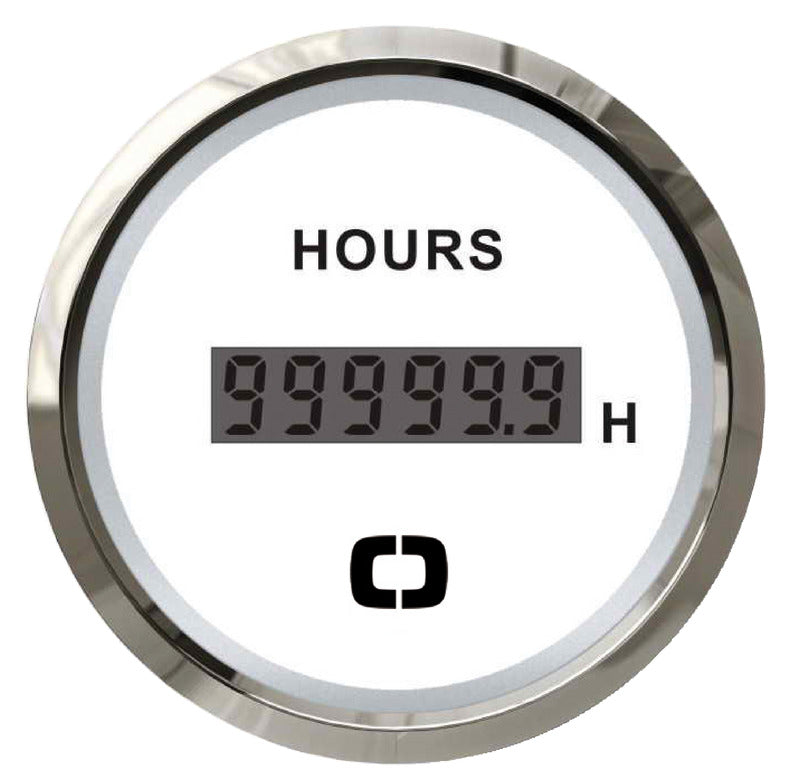 Digital timetæller hvid med blank krans