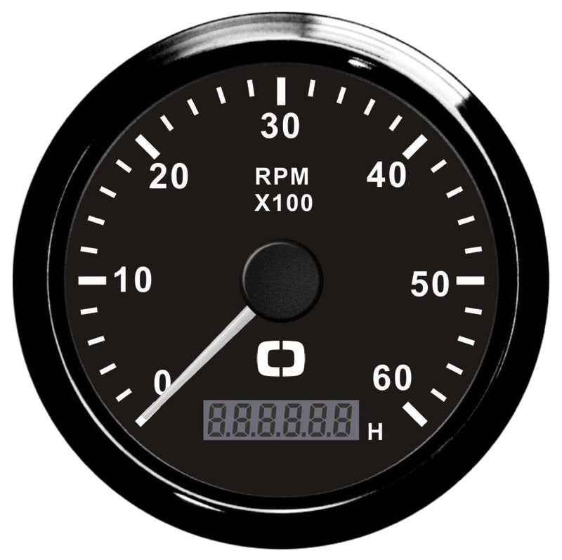 Omdrejningstæller 0-6000 RPM sort