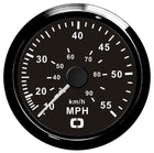Pitot-speedometer 0-55 MPH, sort skive/sort frontring