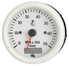 Guardian omdrejningstæller med timetæller til 2-/4-taktsmotor, 0–7000 o/min, 12 V, hvid