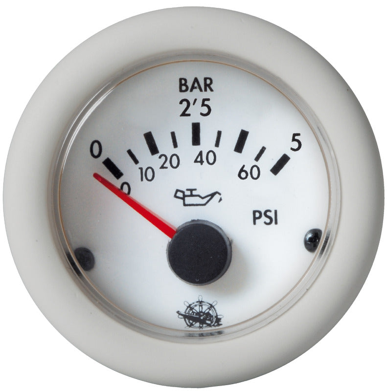 Guardian olietryksmåler 0–5 bar, hvid, 12 V
