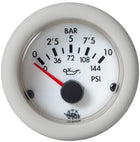 Guardian olietryksmåler 0–10 bar, hvid, 12 V