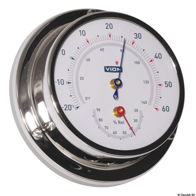 VION A80 termo-/hygrometer i spejlpoleret rustfrit stål