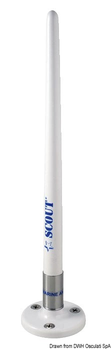 Scout KS-100 fleksibel AM/FM-marineantenne 25 cm
