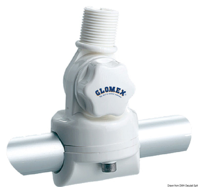 Glomex leddelt antennebase i nylon til 22/25 mm reling, RA134