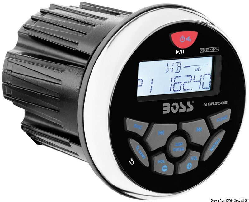 Boss Audio Systems MGR350B marine-radio til instrumentpanel 12 V