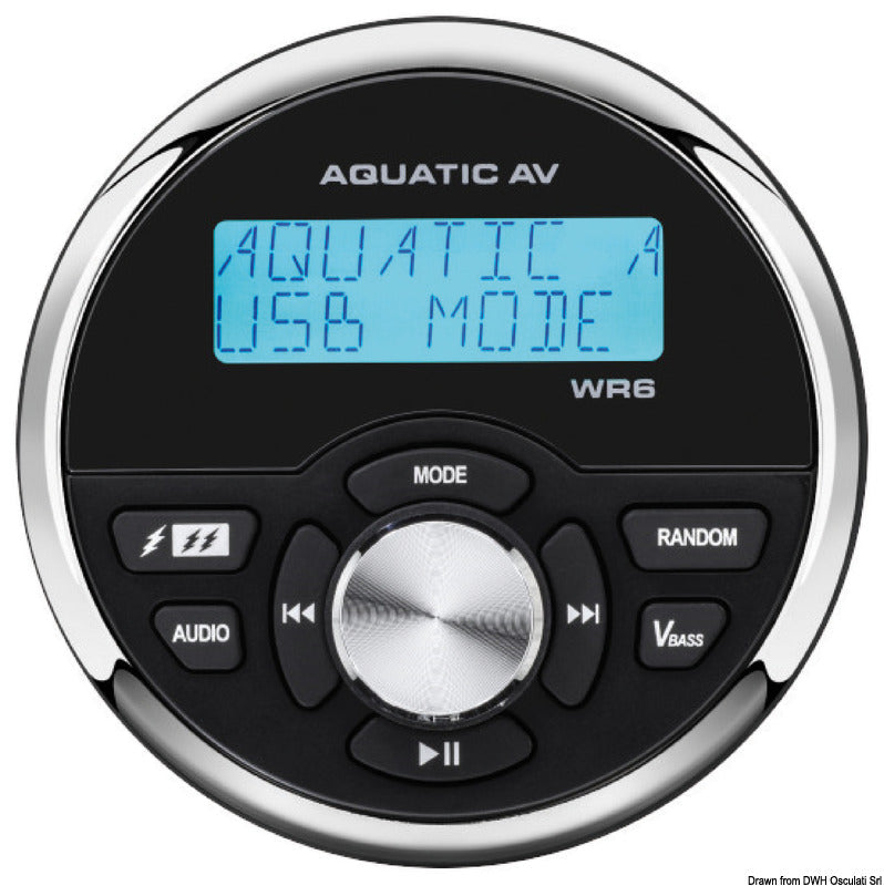 Aquatic AV WR6 kablet fjernbetjening til marineaudio