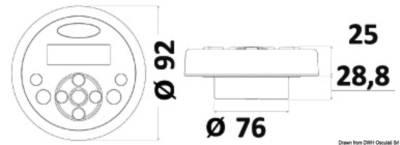 Aquatic AV WR6 kablet fjernbetjening til marineaudio