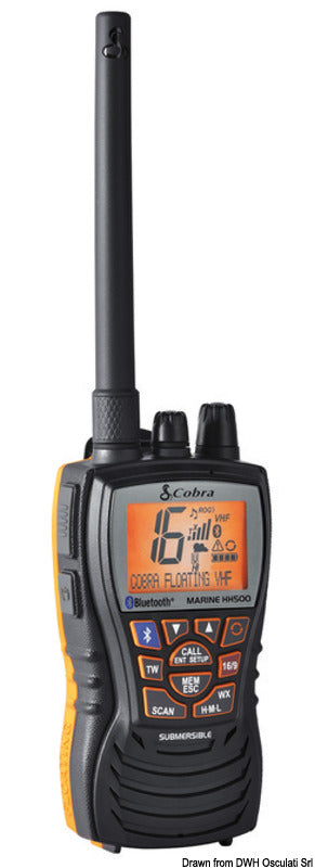Cobra Marine MR HH500 FLT BT EU håndholdt VHF-radio med Bluetooth, flydende
