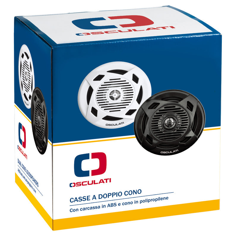 Dobbeltkonus-marinehøjttalerpar 4", 2 x 30 W RMS, hvid