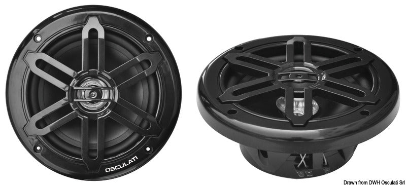 Marinehøjttalerpar med dobbelt membran, 8,0", 2 × 180 W maks., sort