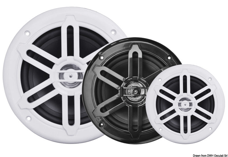 Par vandtætte marinehøjttalere med dobbeltkonus 6,5" – 2 × 120 W maks. – sort