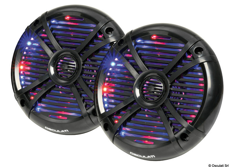 2-vejs marinehøjttalerpar med programmerbare RGB-LED'er, 5,25", sort