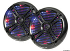 2-Wege-Marine-Lautsprecherpaar mit programmierbarer RGB-LED-Beleuchtung, 6,5", schwarz