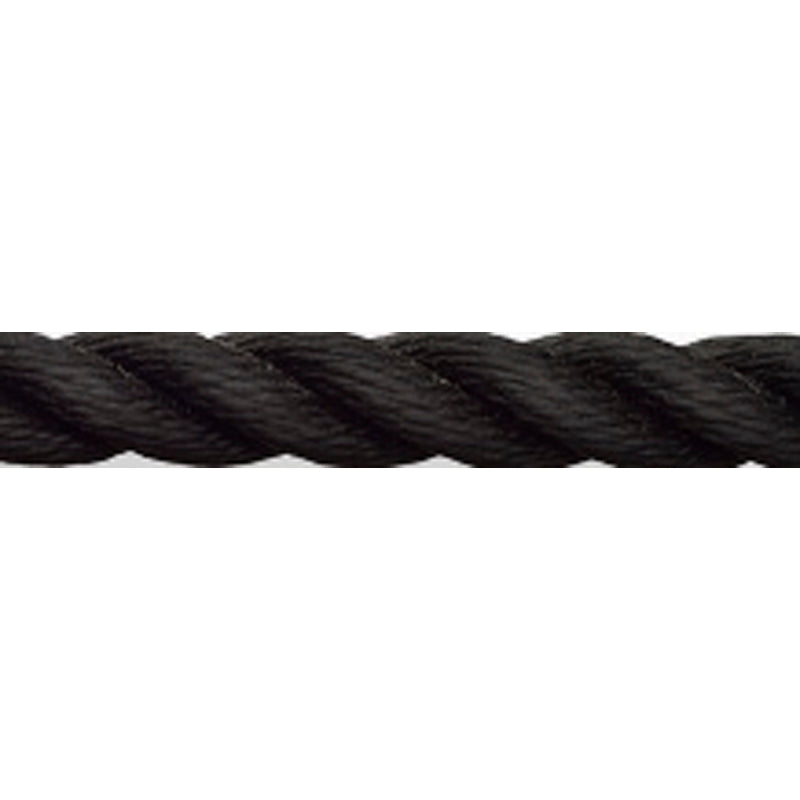 Rapallo 3-slået polyester tovværk sort Ø8 mm