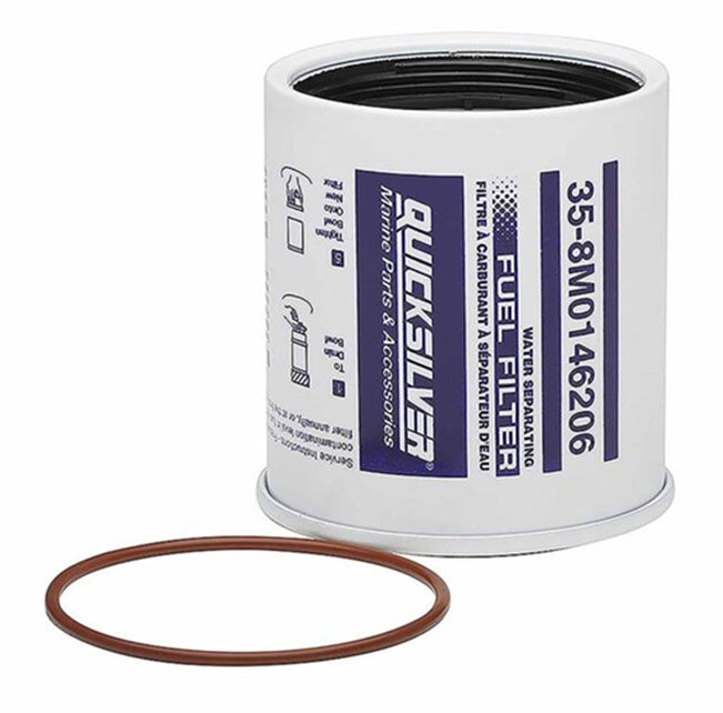 Quicksilver 8M0146206 vandudskillende brændstoffilterelement med 10 mikron filtrering
