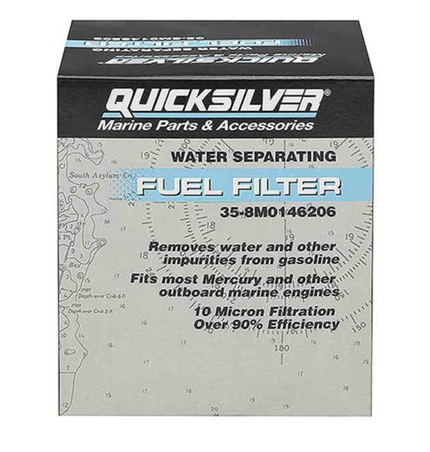 Quicksilver 8M0146206 vandudskillende brændstoffilterelement med 10 mikron filtrering