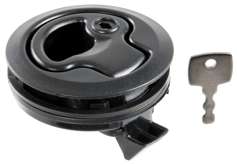 Flush pull-lås sort nylon med lås Osculati