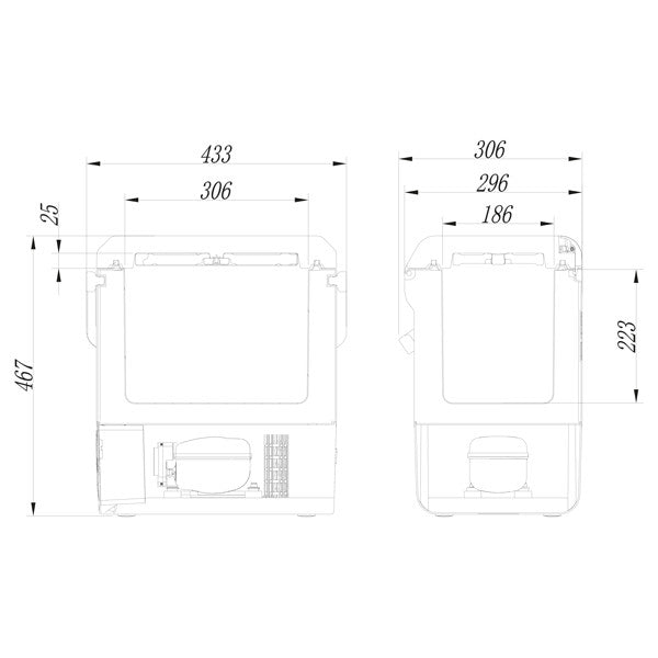 1852 Kühlbox P15 mit Fach 13,5L 12/24/220V/Batterie