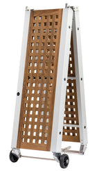 Sammenklappelig landgangsbro i anodiseret aluminium med teakrist, 210 cm