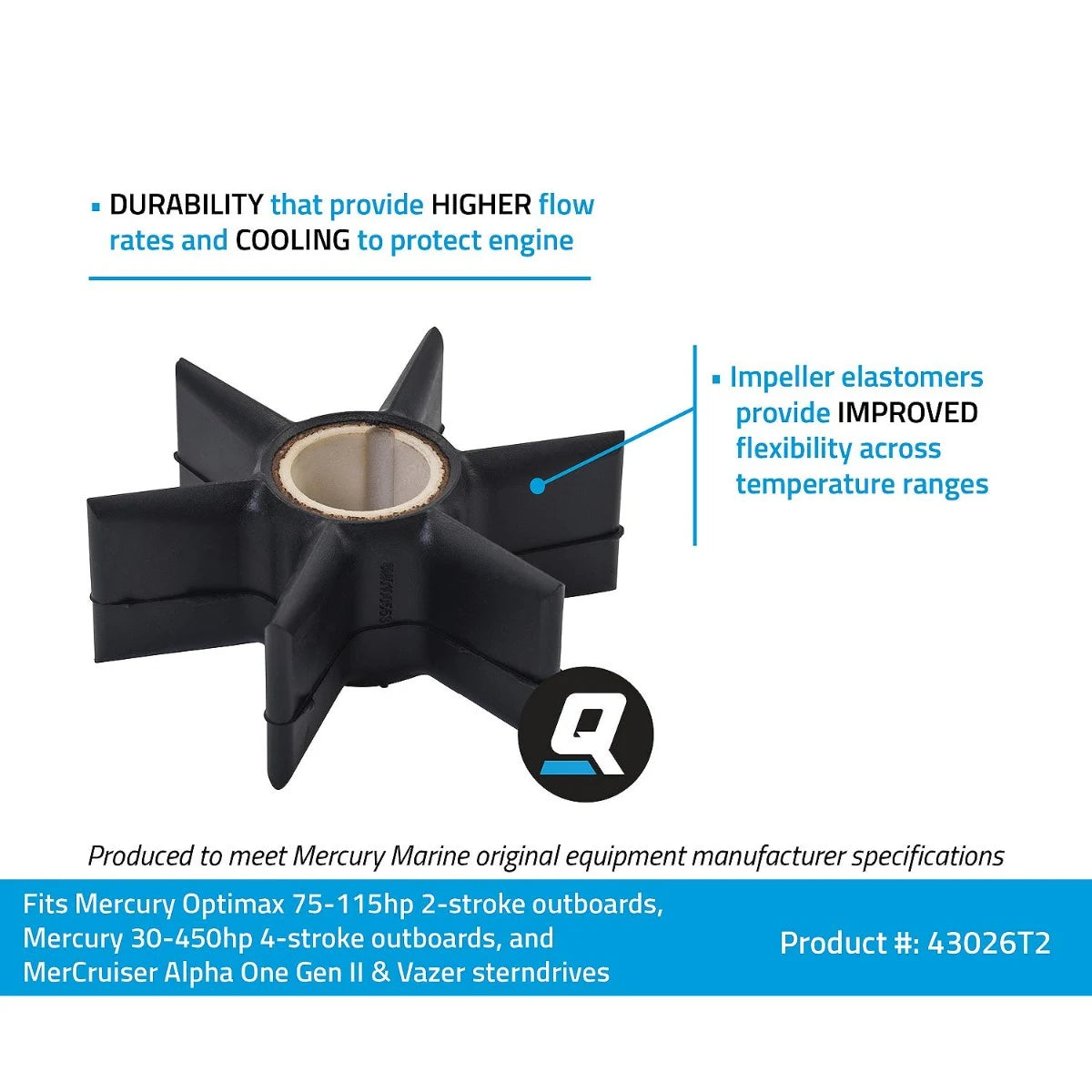 Quicksilver/Mercury IMPELLER - P/N: 47-43026Q02