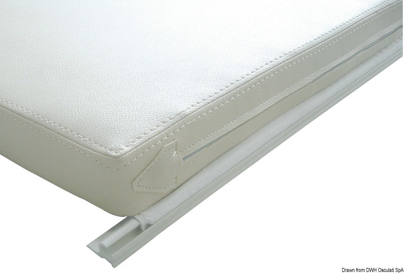 Tessilmare hyndeprofil i hvidt halvhårdt PVC, 4 m stang