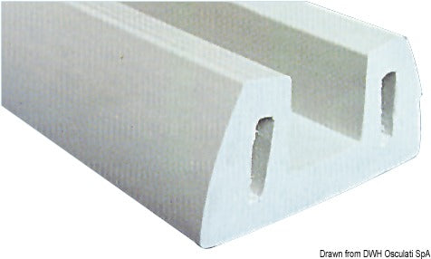 Gråt fleksibelt PVC-fenderprofil til kaj og ponton 72 × 30 mm – længde 2 m