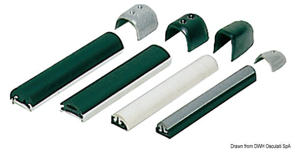 Hvid baseskinne til fenderprofil-system version A, 30 mm, 4 m