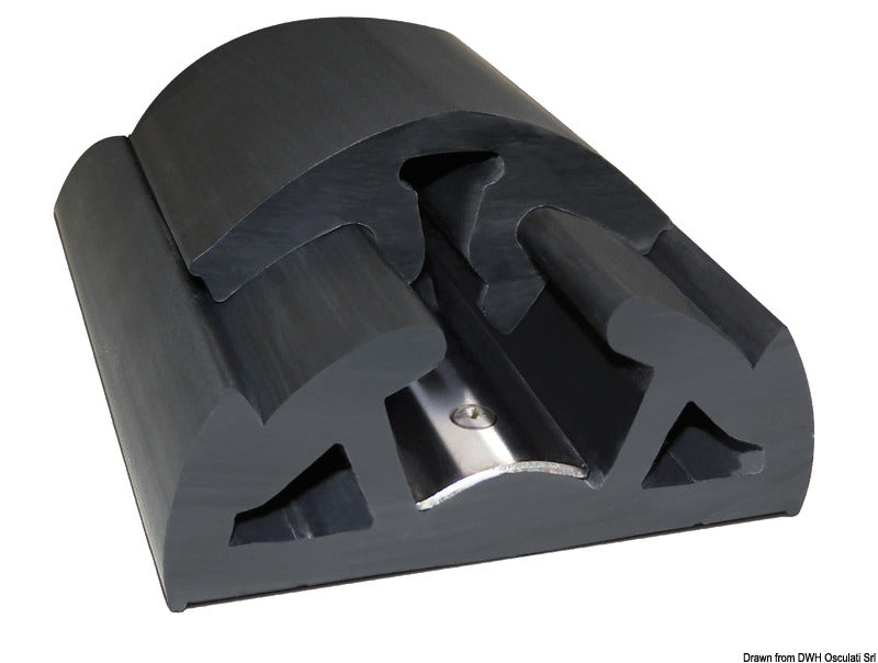 Tessilmare BINO 65 fenderprofil i PVC, sort, 65 × 37 mm, 12 m