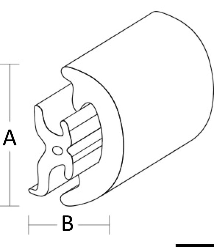Tessilmare Radial 40 PVC-fenderprofil, sort, 24 m