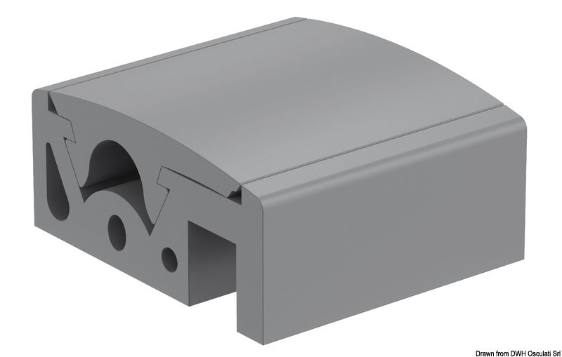 Tessilmare QBE 65 fenderprofil i PVC, grå RAL 7047, 12 m