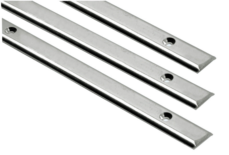 Halvrund fenderliste i spejlpoleret AISI 316 rustfrit stål, 20 × 4 mm, 3 m
