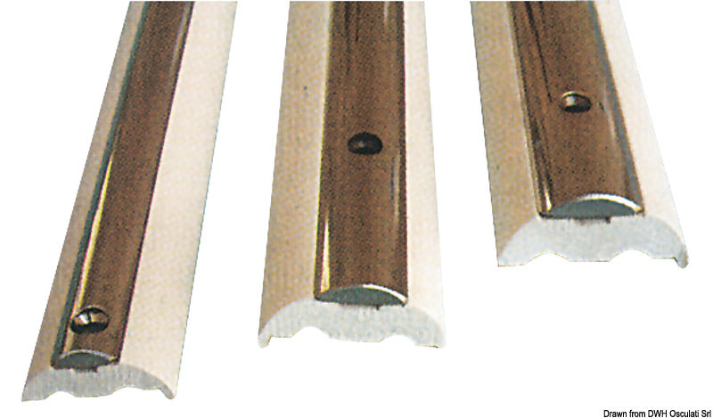 Hvid halvhård PVC-profilbase 50 mm til rustfri fenderliste