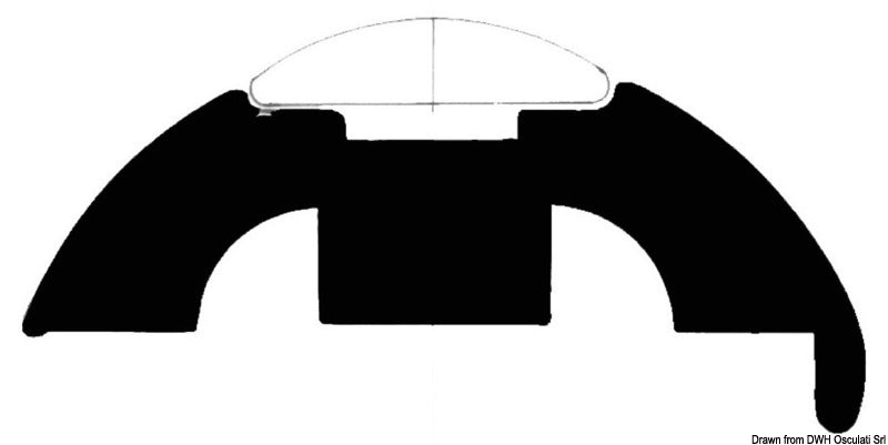 Hvid PVC-baseprofil til rustfri fenderliste, 40 mm