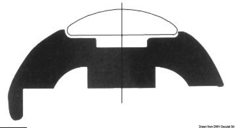 Hvid halvhård PVC-profilbase 50 mm til rustfri fenderliste
