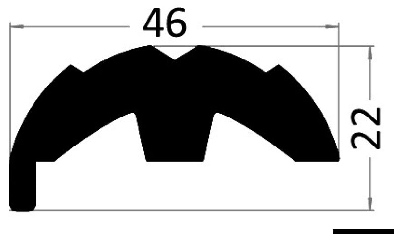 Douglas Marine grå PVC-underlagsprofil til 28 mm flared fenderprofil, 24 m