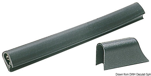 Hvidt PVC-fenderprofil 37 × 45 mm til skrog med læbesamling
