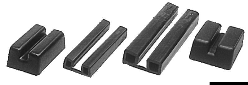 Endestykke i sort PVC til fenderprofil 44 × 18 mm